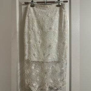 Elegant Lace Overlay Skirt